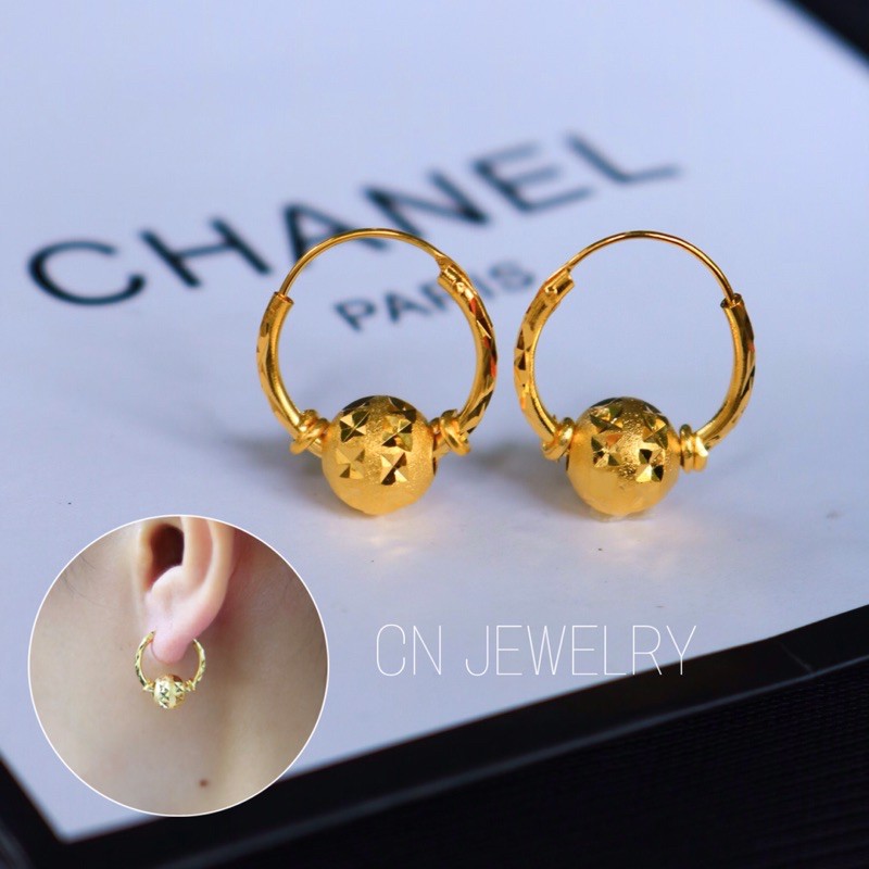 [⚡️ลดเพิ่ม 30% เก็บโค้ดหน้าร้าน] 1คู่ ต่างหูห่วง (วัสดุอย่างดี ไม่ลอกดำ แพ้ง่ายใส่ได้) CN Jewelry