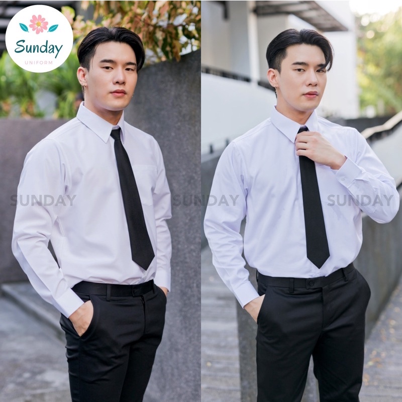 เสื้อนักศึกษาชายแขนยาว รอบอกอก36-56 -สีขาวสว่าง-สีขาวนวล-สีขาวโอโม่ เสื้อนักศึกษาผู้ชาย เสื้อนักศึกษาแขนยาวชาย