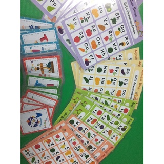 เกมบิงโก ภาษาอังกฤษ บัตร 26 ชิเน กระดาน 30 ชิ้น ครึ่ง A4