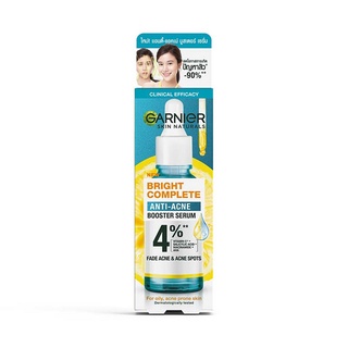 Garnier skin naturals การ์นิเย่ สกิน แนทเชอรัลส์ ไบรท์ คอมพลีท แอนตี้-แอคเน่ บูสเตอร์ เซรั่ม ขนาด 30 มล.