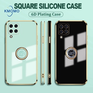 จัตุรัสหรูหรา Realme 6D พท์เคลือบด้วยไฟฟ้า เคสมือถือ เคสตั้งได้ C53 C55 C30s C30 C33 Narzo 50i Prime ซิลิโคน TPU ป้องกันรอย