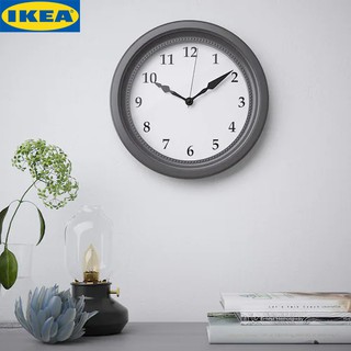 IKEA SÖNDRUM เซินดรุม นาฬิกาแขวนผนัง, สีขาว สีเทา ขนาด 35 ซม.ไม่มีเสียงติ๊กต็อก เพราะมีกลไกแบบไร้เสียง