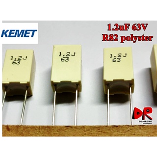 (10 ชิ้น) 1.2uF 125 63V MKT R82 ยี่ห้อ AV KEMET ตัวเก็บประจุ ฟิล์ม ชนิด โพลีเอสเตอร์ (Polyester) อิตาลี