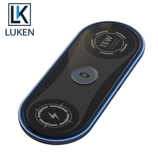 Luken 3 in 1 Qi ที่ชาร์จไร้สาย ชาร์จเร็ว สําหรับ Apple Watch 5 4 3 2 Airp Pro Samsung S20 IP 11 Pro X XS Max XR