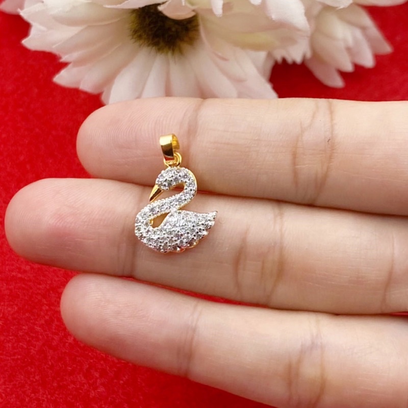 จี้หงส์เพชร จี้เพชร น่ารัก ขนาด1.5*2cm เครื่องประดับ จี้ทอง 0326