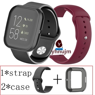 สาย 	fitbit versa 2 CASE สายนาฬิกาข้อมือซิลิโคน for fitbitversa 2 อุปกรณ์เสริมสมาร์ทวอทช์ สาย เคส fitbit versa2 watch band