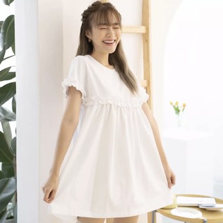 ส่งต่อ Oopsie daisy dress สีขาว (dip.drip.drop)