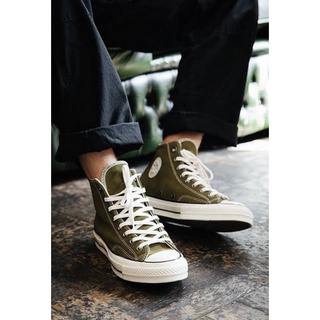 สินค้าขายดี!! (รองเท้าผ้าใบหุ้มข้อสีเขียวขี้ม้า) Converse  FirstString 1970s Repro​ Hi-Top
