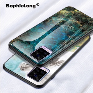 Phone Cases VIVO V2061 V2050 V2040 V2043 V2025 V2024 V2066 V2108 Hard Colored Marble Tempered Glass Cover