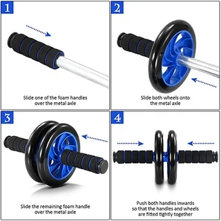 ล้อออกกำลังกาย ลูกกลิ้งบริหารหน้าท้อง AB wheel ลูกกลิ้งหน้าท้อง ล้อหน้าท้อง ฟรีแผ่นรองเข่า