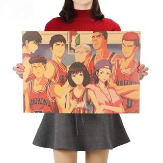 Dlkklb SLAM DUNK โปสเตอร์กระดาษคราฟท์ลายการ์ตูน Hanamichi Sakuragi สําหรับตกแต่งบ้าน 51.5X36ซม.