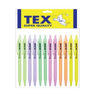 TEX 1019 ปากกาลูกลื่น หัว 0.5 มม. หมึกน้ำเงินล้วนด้ามคละสี