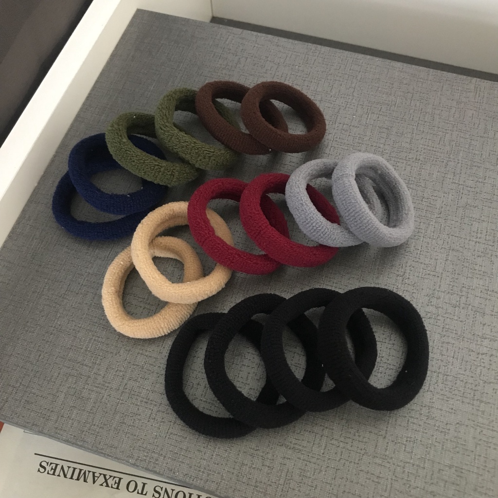 ยางมัดผมไหมพรมอย่างดี ยางมัดผมเส้นใหญ่ ไร้รอยต่อ พร้อมส่งจากไทย ( ราคา : 1 อัน )
