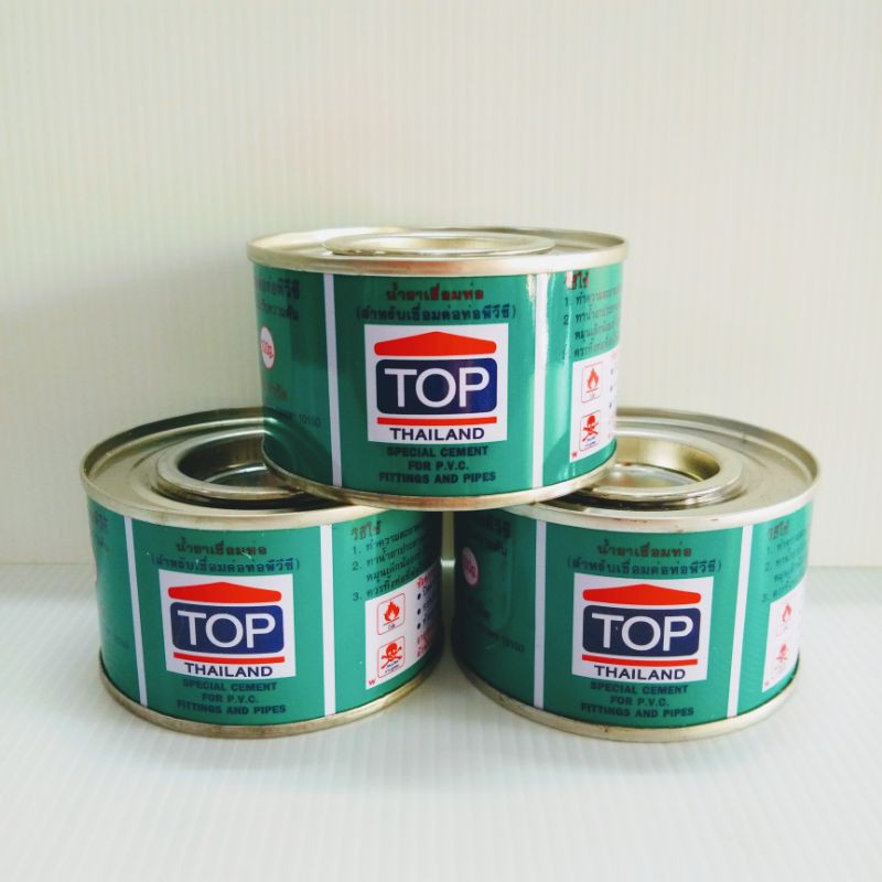 กาวทาท่อ น้ำยาทาท่อเชื่อมท่อ PVC ขนาด 90กรัม TOP (1ลัง/20กระป๋อง) ประสานท่อ กาว ทาท่อPVC