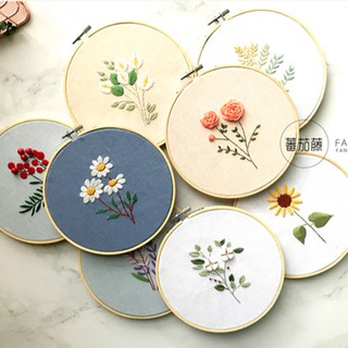 Flower embroidery diy set ชุดปักผ้าลายดอกไม้กุหลาบ ลาเวนเดอร์ ทานตะวัน เดซี่