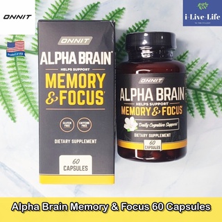 ONNIT - Alpha Brain Memory &amp; Focus 60 Capsules อาหารเสริมสำหรับสมองและความจำ