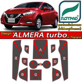 SLOTPAD แผ่นรองหลุม Nissan Almera turbo ตรงรุ่นรถไทย ยางรองแก้ว ยางรองหลุม ที่รองแก้ว  นิสสัน อัลเมร่า รอง กันเปื้อน