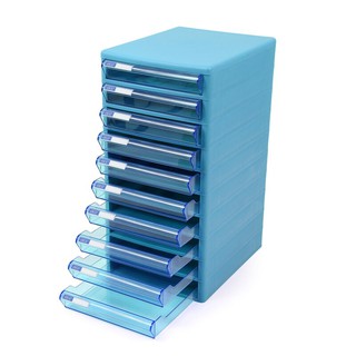 ตู้เอกสาร 10 ชั้น โครงสีฟ้า ลิ้นชักสีฟ้าใส ออร์ก้า TCB-10/10-Drawer Cabinet, Blue Frame, Clear Blue Drawer, ORCA TCB-10