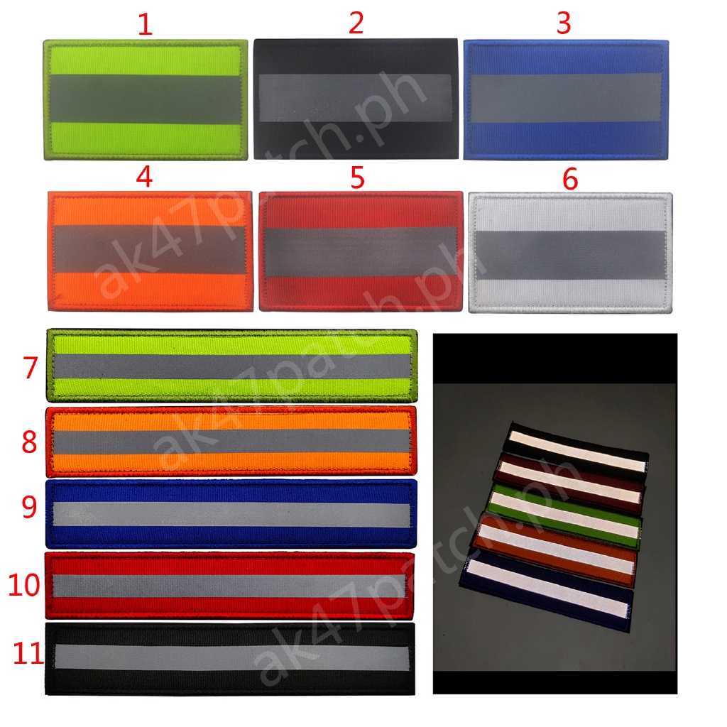 Reflective  Fastener Safety Patch Hook Loop Firefighter Rescue Police EMT EMS Hi Vis Strip Patch Bad