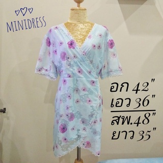 4XL [42-36-48"] มินิเดรส AIYARIN ยาว 35"ขอบลูกไม้