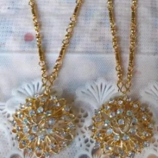 เครื่องประดับชุดไทยเด็กครบเซต 4ชิ้น เข็ดขัด สร้อย สังวาลย์ เข็มกลัด