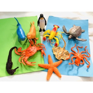 โมเดลปลา โมเดลสัตว์น้ำ Sea animal figure set คละแบบ แพ็คละ 10 ตัว