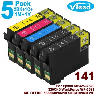 [สต็อกประเทศไทย]5 Pack 141 compatible ink cartridges (T1411-T1414), suitable for ME32 ME33 ME320 ME330 ME340