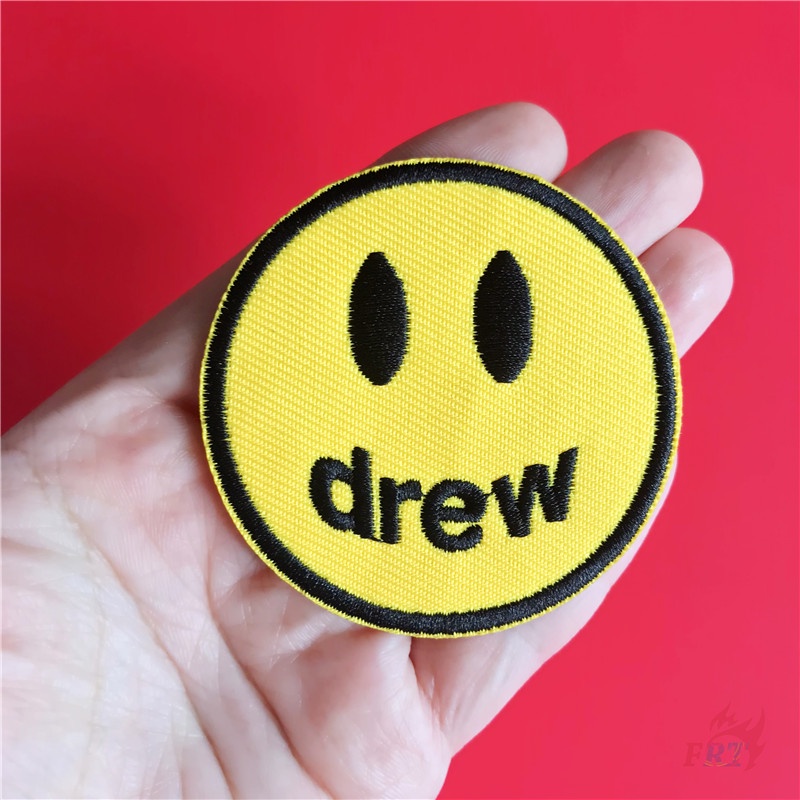 ☸ Drew House - แผ่นสติกเกอร์แฟชั่น ลาย Justin Bieber มีกาวในตัว ☸ แผ่นแพทช์รีดติดเสื้อ สําหรับตกแต่งเสื้อผ้า กระเป๋า 1 ชิ้น