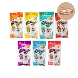 ใหม่ ขนมแมวเลีย Kitty Licks คิตตี้ ลิค ขนาด 15gx4  (แพ็ค4ซอง)