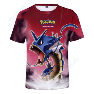 เสื้อยืดลําลอง แขนสั้น พิมพ์ลาย Pokemon Gyarados Charizard Greninja Groudon สําหรับเด็กผู้ชาย และเด็กผู้หญิง