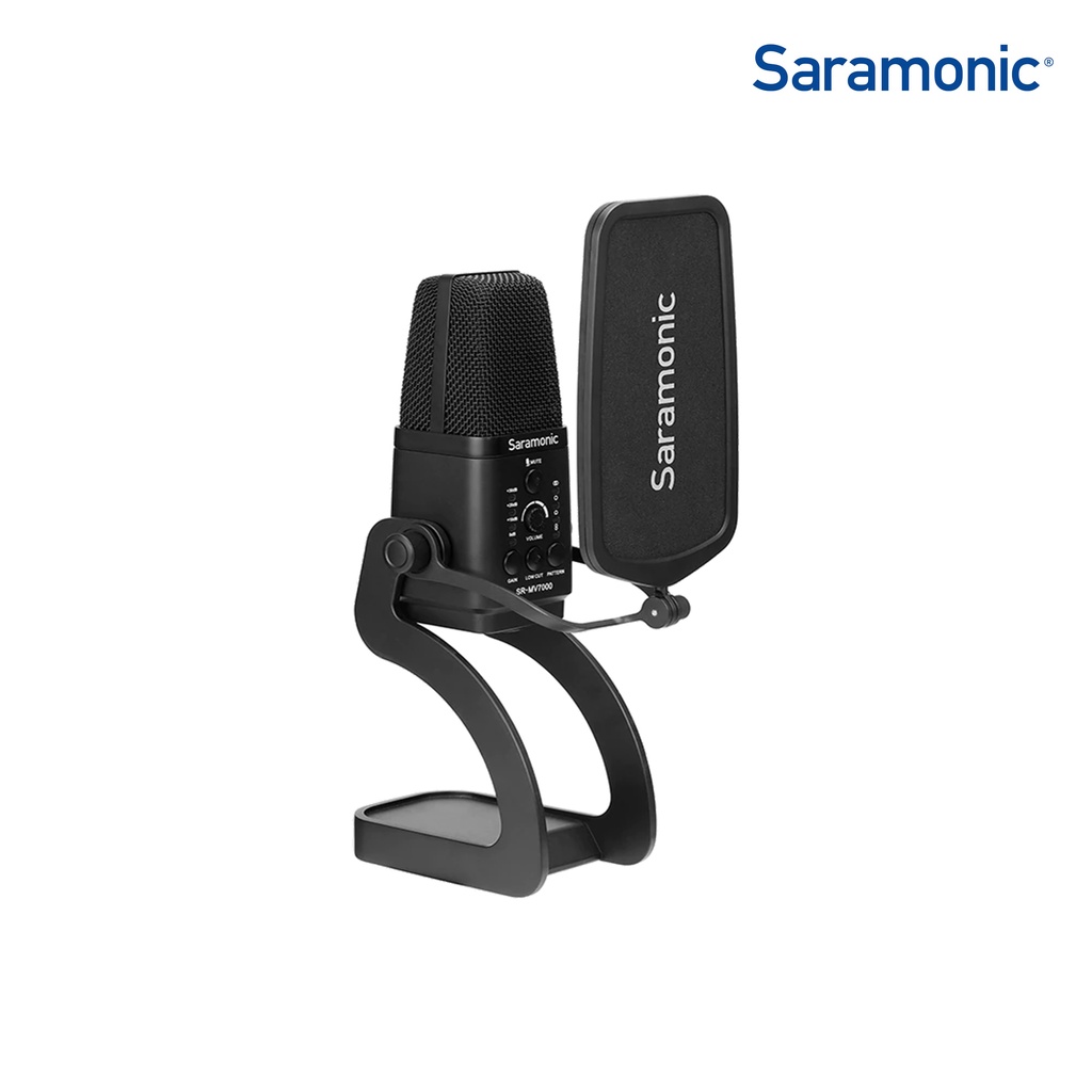 Saramonic SR-MV7000 ไมโครโฟน Condenser แบบตั้งโต๊ะรับเสียงได้ 4 รูปแบบ Stereo,Omnidirectional,Cardio