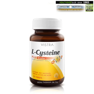 VISTRA L-Cysteine 500mg 30tab ( วิสตร้า แอล-ซิสเทอีน Biotin 500 mg 30 tab เม็ด)