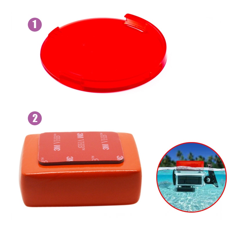 Colour : Diving Filter DAXINIU Daxinu Filtre de plongée Rouge avec bouée Flottante for EKEN H9 H 9R H3R W9S W9 Caméra Étanche Étanche Casquette de Filtre Rouge Accessoires de la caméra 