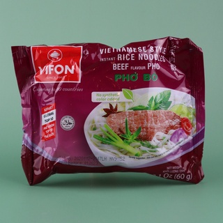 ของแท้จากเวียดนาม!! ก๋วยเตี๋ยวสำเร็จรูป เฝอวีฟงแบบซอง ปริมาณ 60 กรัม Vifon Pho Instant Rice Noodle 60g.