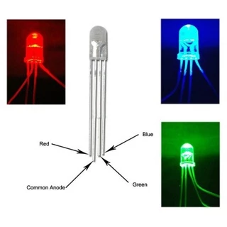 (5 ดวง) RGB RG LED ไดโอดเปล่งแสง 3 มม 5 มม Common Anode Cathode Bright Full Color LED 5mm legs ควบคุมการแสดงสีได้อิสระ