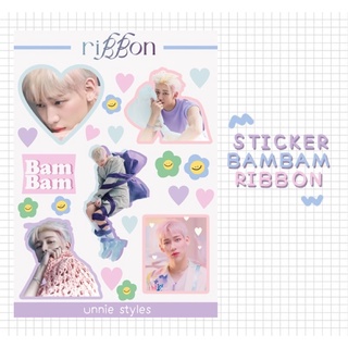 สติ๊กเกอร์ Ribbon x BamBam ขาวมัน/PP (ไดคัท/ไม่คัท)