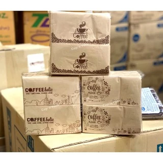 กระดาษทิชชู่พันแก้วกาแฟ สีน้ำตาลพิมพ์ลาย**(200ชิ้น/แพค)**