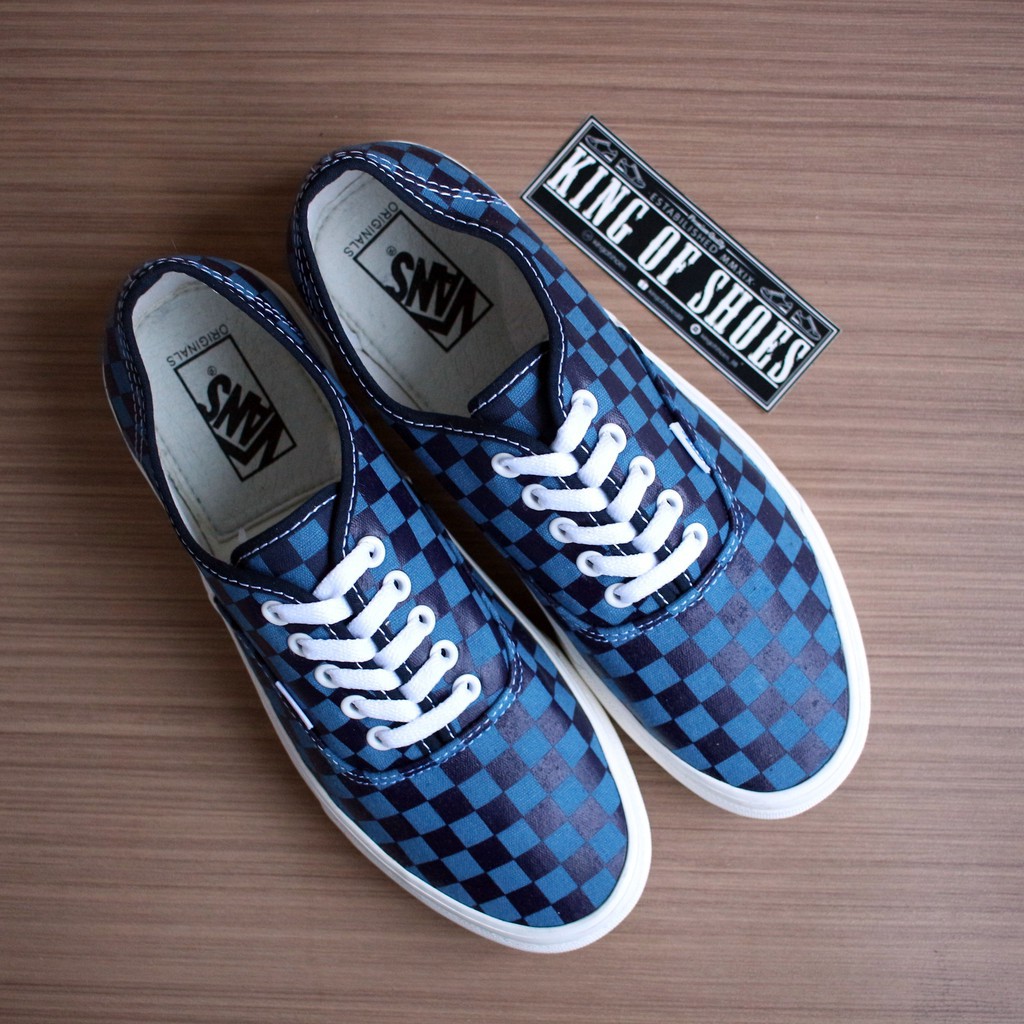 vans vault og authentic lx checkerboard majolica blue