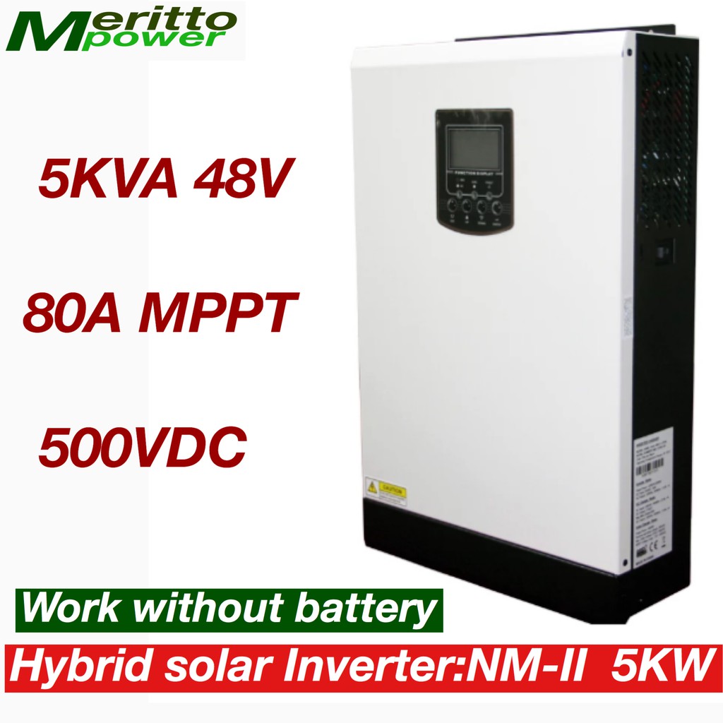 5KW Hybrid solar inverter 48V230VAC 80A MPPT 500VDC 5000W work without Battery.