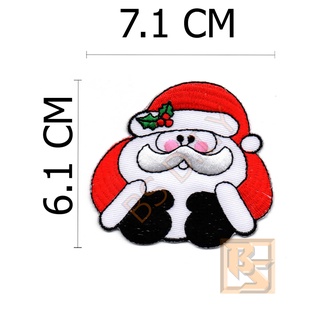 ตัวติดเสื้อ ตัวรีดเสื้อ อาร์ม Armpatch งานปักผ้า Santa Claus ซานตาคอส คริสต์มาส Christmas A132