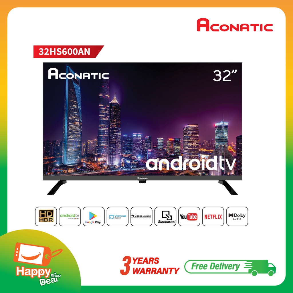 Aconatic LED Android TV HD แอลอีดี แอนดรอย ทีวี ขนาด 32 นิ้ว รุ่น 32HS600AN (รับประกัน 3 ปี)