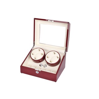 Watch Winder กล่องหมุนนาฬิกา ออโตเมติก แบบอโตเมติก 4 เรือน ควอตซ์ 6 เรือน (น้ำตาลลายไม้/สีครีม)