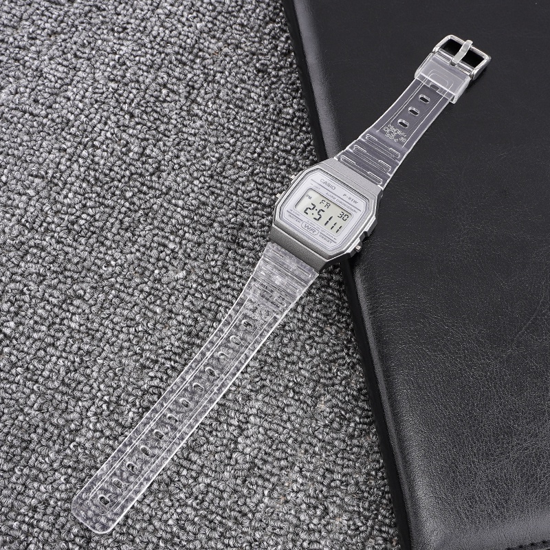 สายนาฬิกาข้อมือซิลิโคน สีดํา สําหรับ Casio F-91W F84 F105 108 A158 A168 AE-1200 1300
