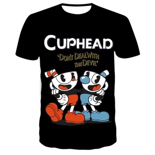 เสื้อยืด พิมพ์ลายเกม Cuphead Mugman สําหรับเด็กผู้ชาย และเด็กผู้หญิง