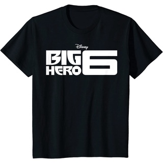 เสื้อยืดผ้าฝ้ายพรีเมี่ยม เสื้อยืด พิมพ์ลายโลโก้ Disney Big Hero 6 สีขาว