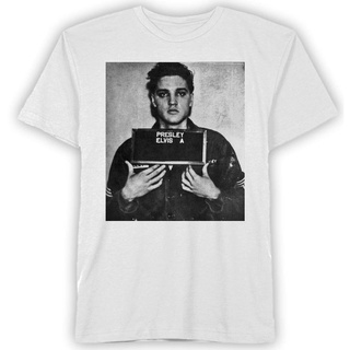 [S-5XL]Elvis Presley Mugshot เสื้อยืดลําลอง คอกลม แขนสั้น ทรงหลวม สไตล์เกาหลี สําหรับผู้ชาย