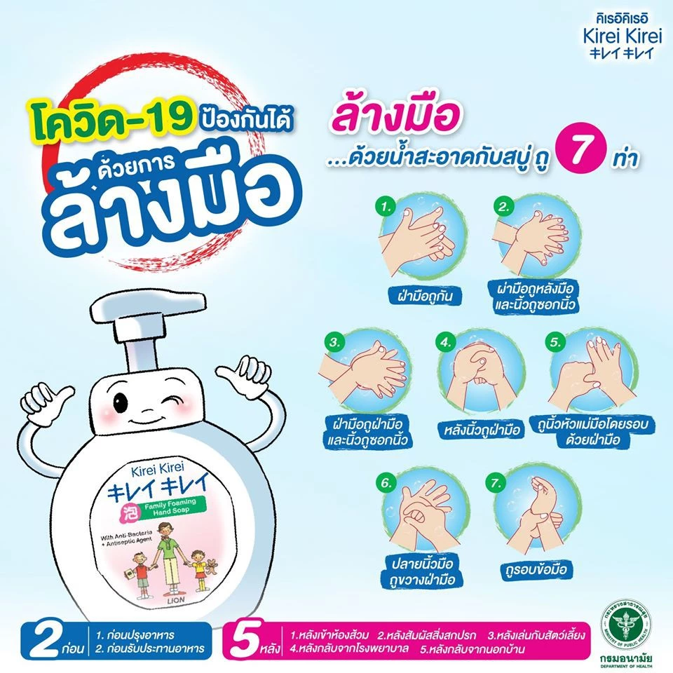 Kirei Kirei โฟมล้างมือ คิเรอิ คิเรอิ ชนิดถุงเติม 200 ml 3 ถุง thumbnail 5