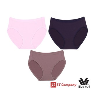 Wacoal Panty ทรง Bikini ขอบเรียบ สีดำ-น้ำตาล-ชมพู (3 ตัว) รุ่น WU1M01 WU1C34 WQ6M01 กางเกงใน ผู้หญิง วาโก้ บิกินี่