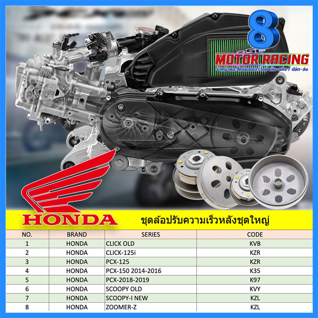 ล้อขับสายพานหลังชุดใหญ่ HONDA มีหลายรุ่น CLCIK CLICK-125i CLICK-150 PCX-125 PCX-150 SCOOPY-I ZOOMER-