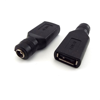 5v USB แจ็คหัวกลม 5.5x2.1 มม. แจ็คตัวเมีย DC อะแดปเตอร์แปลงชาร์จ